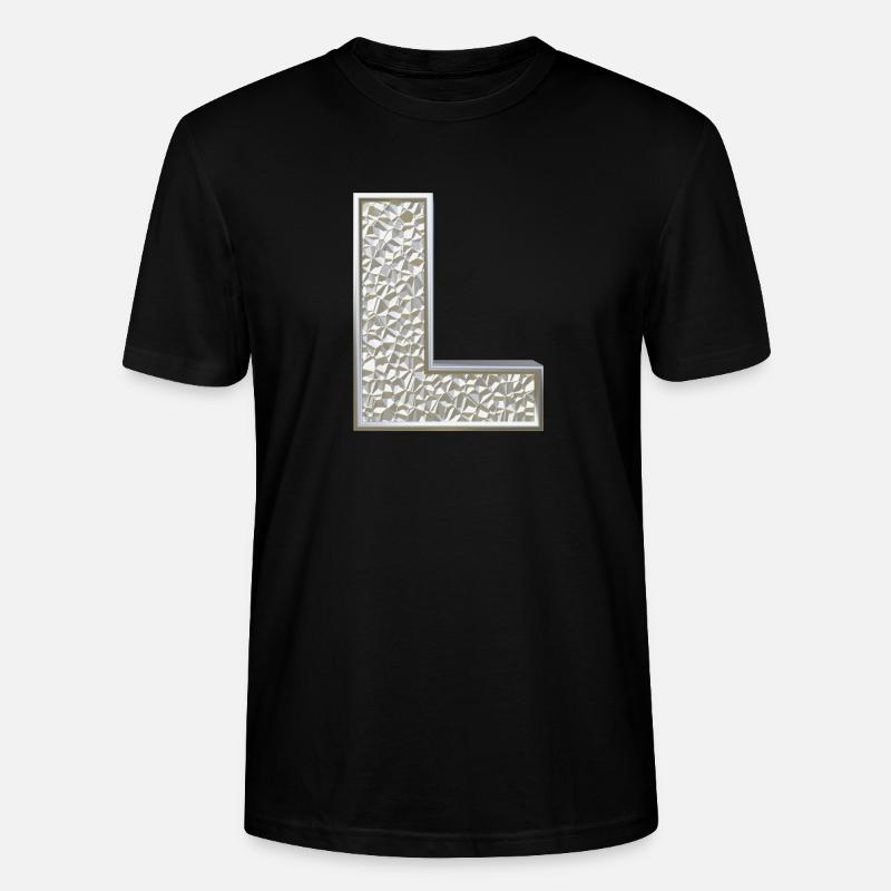 L, letter, initial, monogram, - Stanley/Stella Unisex Bio-T-Shirt CRAFTER - Schwarz