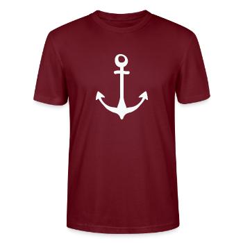 Anker, Hafen, Segeln, Hamburg, Angeln, Maritim - Stanley/Stella Unisex Bio-T-Shirt CRAFTER - Burgunderrot - Vorne - Alina (178cm) & Michal (187cm)