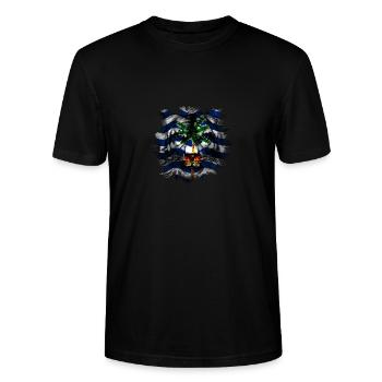British Indian Ocean Territory - Stanley/Stella CRAFTER Unisex Organic T-Shirt - black - Front - Alina (178cm) & Michal (187cm)