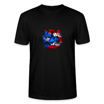 Puerto Rico - Stanley/Stella Unisex Bio-T-Shirt CRAFTER - Schwarz - Vorne - Alina (178cm) & Michal (187cm)