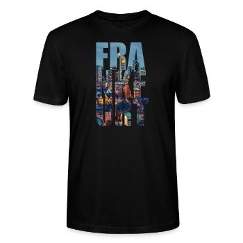 FRA-NKF-URT CITY SKYLINE FRANKFURT - Stanley/Stella Unisex Bio-T-Shirt CRAFTER - Schwarz - Vorne - Alina (178cm) & Michal (187cm)