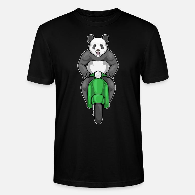 Panda Motorroller - Stanley/Stella Unisex Bio-T-Shirt CRAFTER - Schwarz