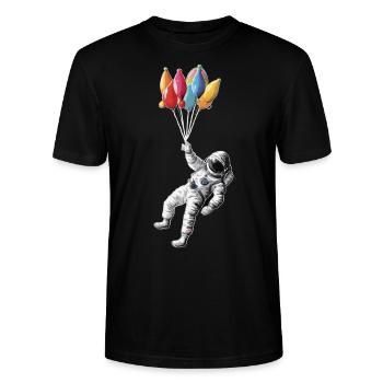 Astronaute avec des ballons - T-shirt bio CRAFTER Stanley Stella Unisexe - noir - Devant - Alina (178cm) & Michal (187cm)