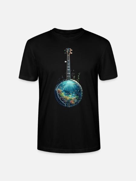 Fish Banjo - Stanley/Stella CRAFTER Unisex Organic T-Shirt - black