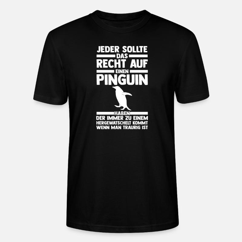 Tiermotiv Pinguin - Stanley/Stella Unisex Bio-T-Shirt CRAFTER - Schwarz