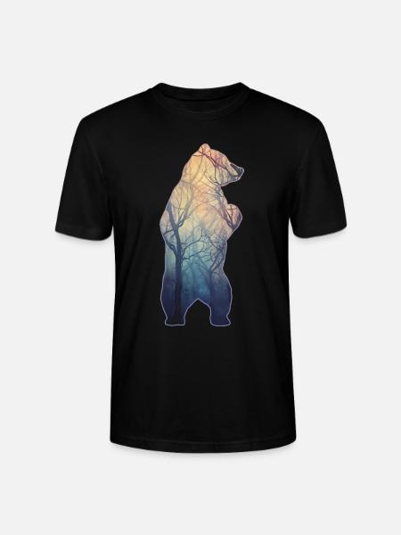 Hunter, Mountaineer, Hiker, Bear - Stanley/Stella CRAFTER Unisex Organic T-Shirt - black