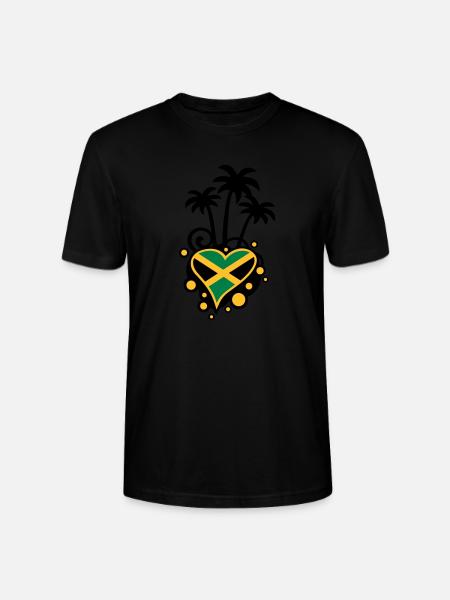 Palm Design (Jamaica Heart) - Stanley/Stella CRAFTER Unisex Organic T-Shirt - black