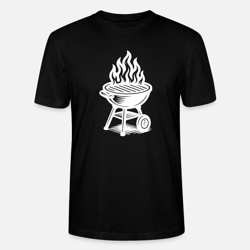 Grill Fire Grilling - Stanley/Stella CRAFTER Unisex Organic T-Shirt - black
