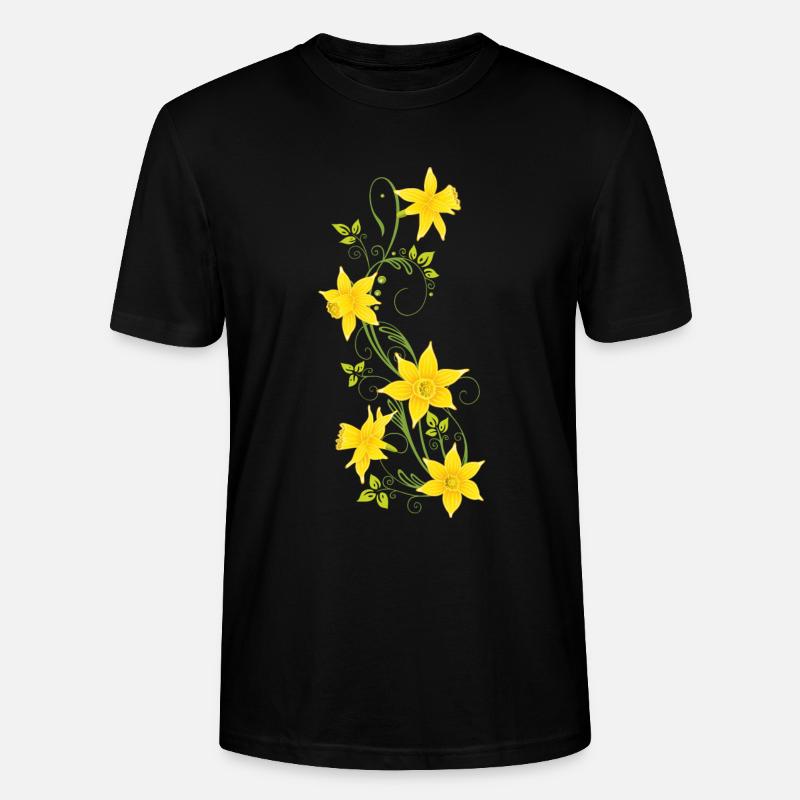 Easter, daffodils, daffodils, spring - Stanley/Stella CRAFTER Unisex Organic T-Shirt - black
