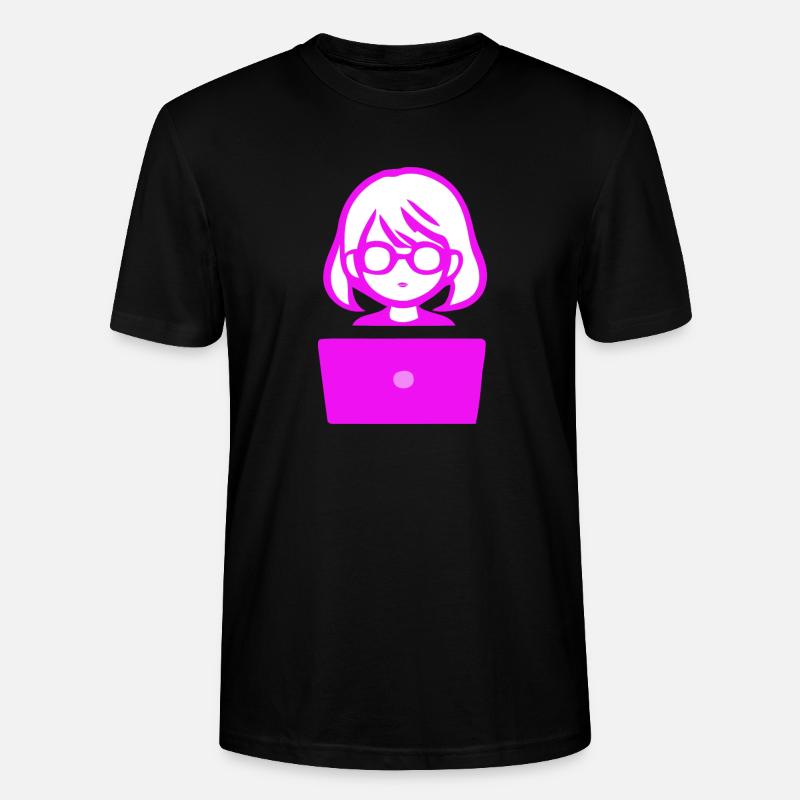 Woman with Computer Programmer Coder - Stanley/Stella CRAFTER Unisex Organic T-Shirt - black