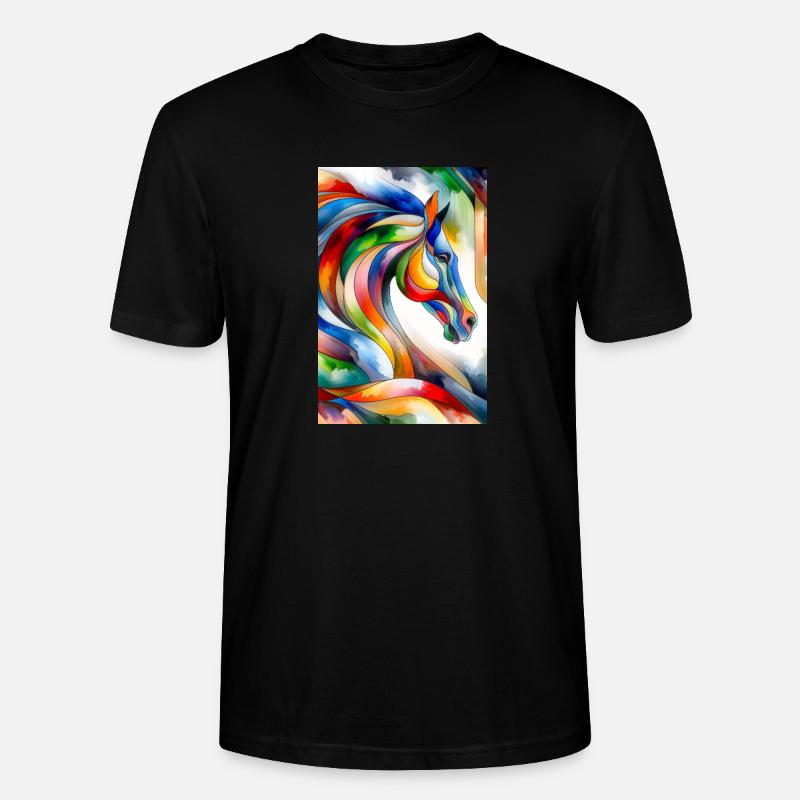 Pferd abstrakt - Stanley/Stella Unisex Bio-T-Shirt CRAFTER - Schwarz