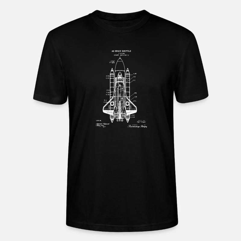 Space Shuttle-Bauplan - Stanley/Stella Unisex Bio-T-Shirt CRAFTER - Schwarz