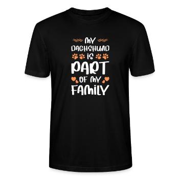 Mein Dackel ist Teil meiner Familie - Stanley/Stella Unisex Bio-T-Shirt CRAFTER - Schwarz - Vorne - Alina (178cm) & Michal (187cm)