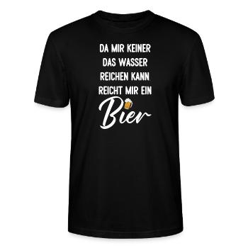 Da mir keiner das Wasser reichen kann Bier - Stanley/Stella Unisex Bio-T-Shirt CRAFTER - Schwarz - Vorne - Alina (178cm) & Michal (187cm)
