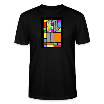Aufzug v verbessert - Stanley/Stella Unisex Bio-T-Shirt CRAFTER - Schwarz - Vorne - Alina (178cm) & Michal (187cm)