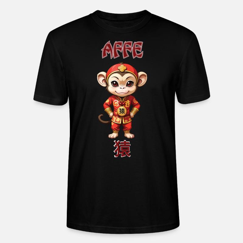 Affe - chinesisches Sternzeichen - Astrologie - Stanley/Stella Unisex Bio-T-Shirt CRAFTER - Schwarz