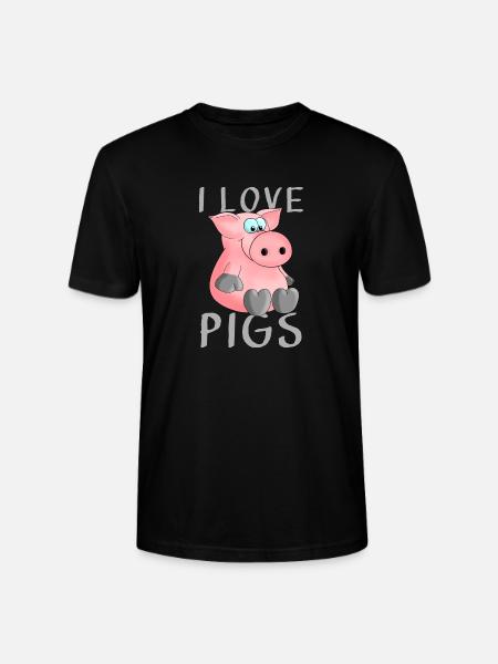 I love pigs piglets - Stanley/Stella CRAFTER Unisex Organic T-Shirt - black