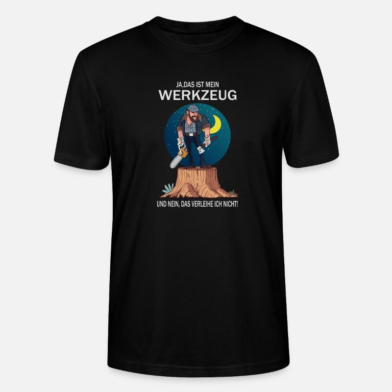 Lumberjack and his tools - Stanley/Stella CRAFTER Unisex Organic T-Shirt - black