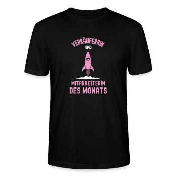 Beste Verkäuferin Mitarbeiterin des Monats Verkauf - Stanley/Stella Unisex Bio-T-Shirt CRAFTER - Schwarz - Vorne - Alina (178cm) & Michal (187cm)
