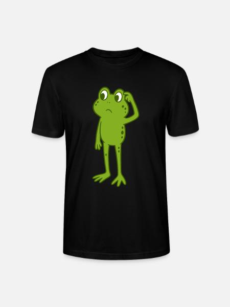 Frosch kratzt sich am Kopf - Stanley/Stella Unisex Bio-T-Shirt CRAFTER - Schwarz