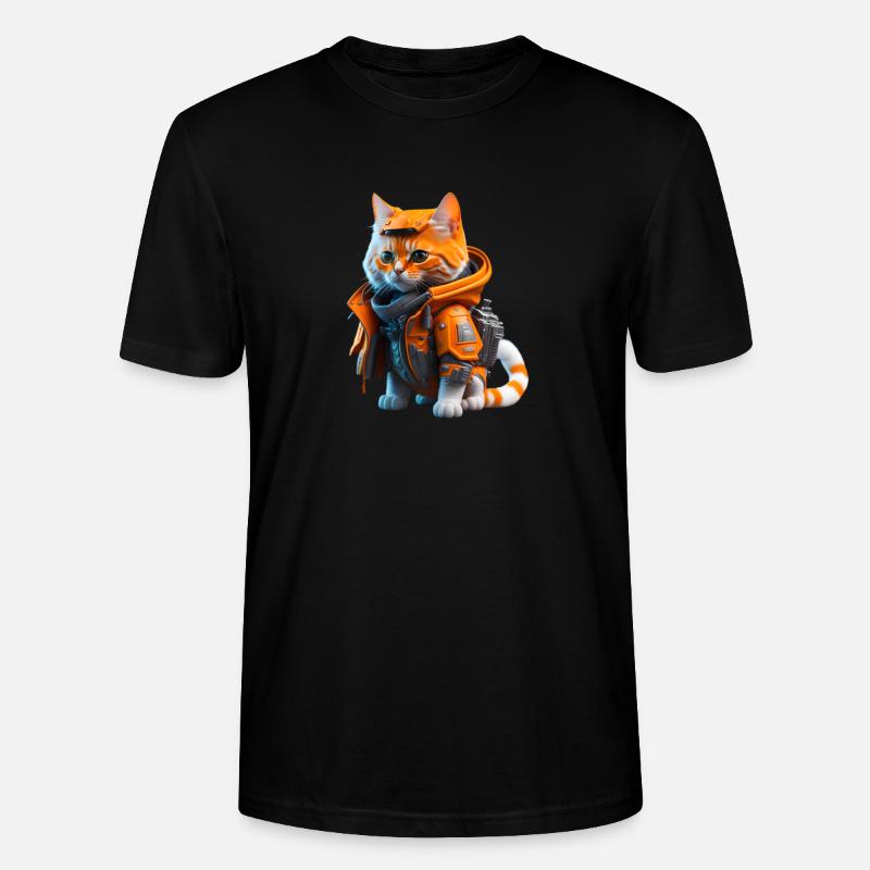 Le chat de l’espace - T-shirt bio CRAFTER Stanley Stella Unisexe - noir