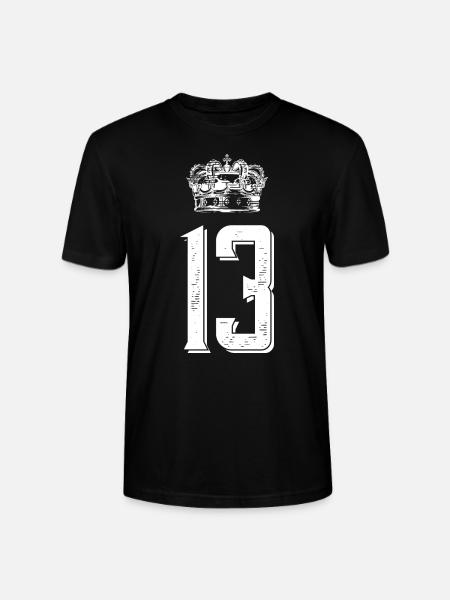 13 Number crown - Stanley/Stella CRAFTER Unisex Organic T-Shirt - black