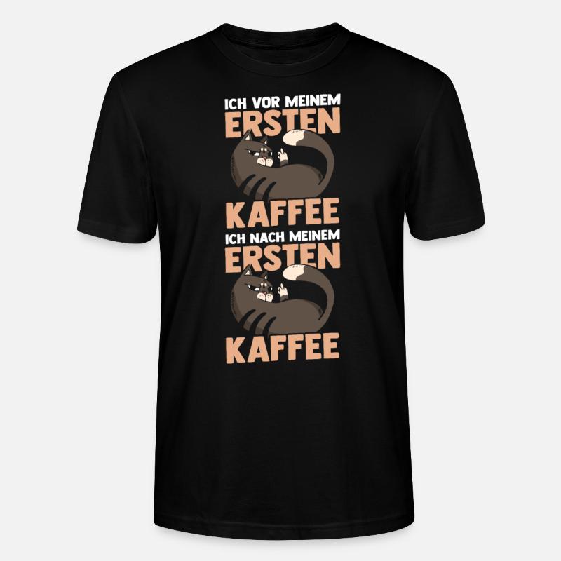 Chat avant mon premier café - T-shirt bio CRAFTER Stanley Stella Unisexe - noir