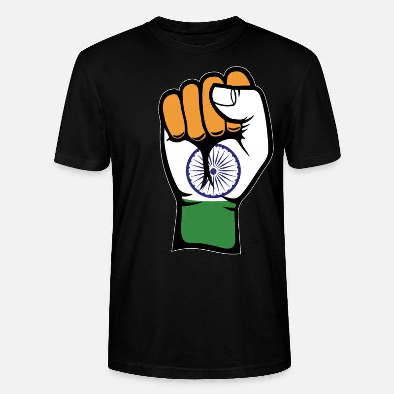 Indien Flagge Faust - Stanley/Stella Unisex Bio-T-Shirt CRAFTER - Schwarz
