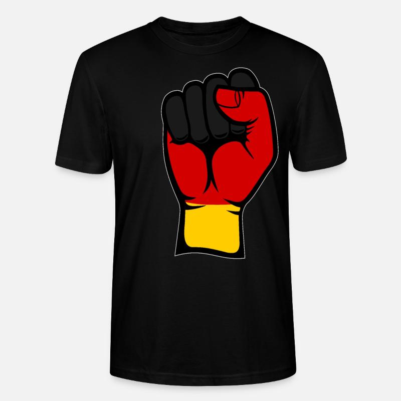 Deutschland Flagge Faust - Stanley/Stella Unisex Bio-T-Shirt CRAFTER - Schwarz