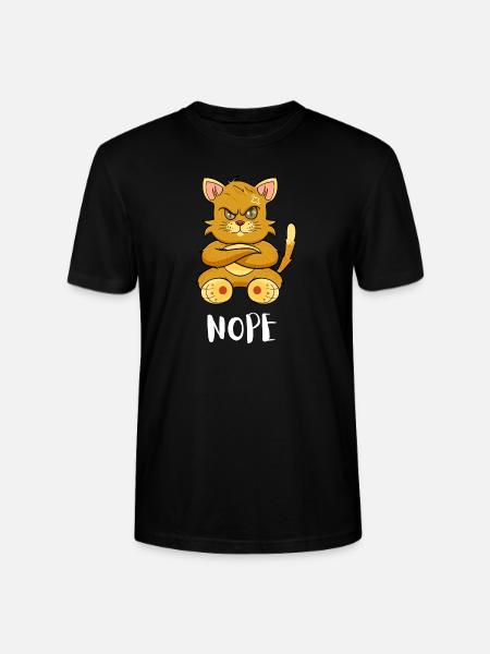 Nope Funny Lazy Cat - Stanley/Stella CRAFTER Unisex Organic T-Shirt - black