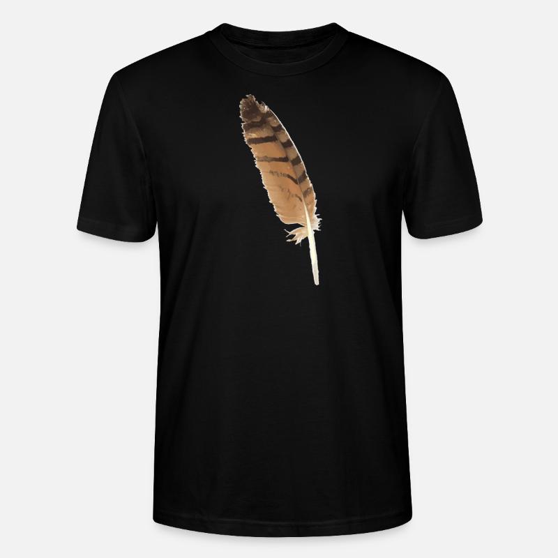Eulenfeder - Vogelfeder - Stanley/Stella Unisex Bio-T-Shirt CRAFTER - Schwarz