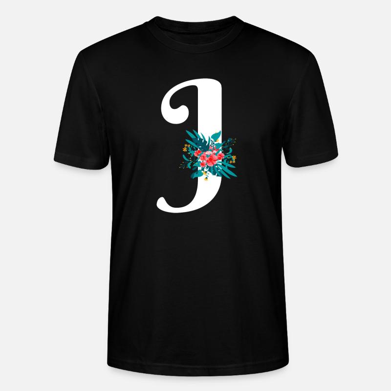Buchstabe J Blumen - Stanley/Stella Unisex Bio-T-Shirt CRAFTER - Schwarz