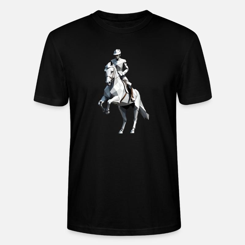 Low Poly Reiter - Ballett Design - Stanley/Stella Unisex Bio-T-Shirt CRAFTER - Schwarz