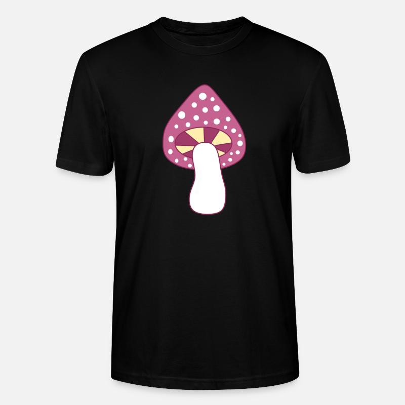 Mushroom fly agaric violet pattern customizable - Stanley/Stella CRAFTER Unisex Organic T-Shirt - black