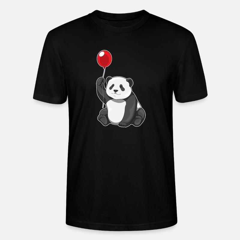 Panda Luftballon - Stanley/Stella Unisex Bio-T-Shirt CRAFTER - Schwarz