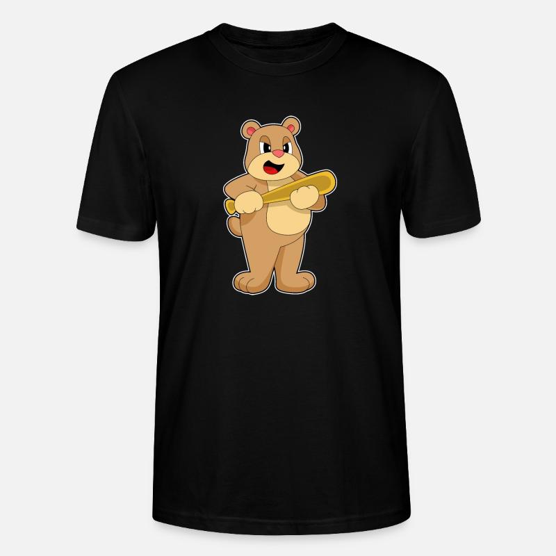 Batte de baseball Bear - T-shirt bio CRAFTER Stanley Stella Unisexe - noir