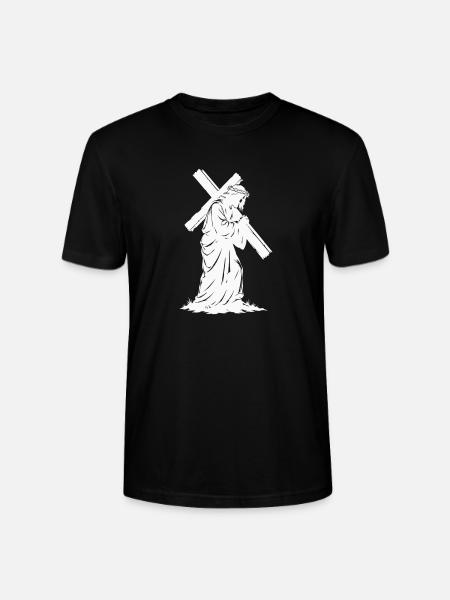 Kreuzweg Silhouette Jesu - Stanley/Stella Unisex Bio-T-Shirt CRAFTER - Schwarz