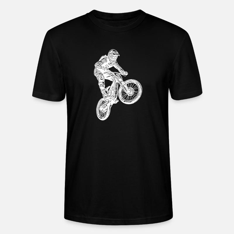 Cooler Radfahrer Springender Mountainbiker - Stanley/Stella Unisex Bio-T-Shirt CRAFTER - Schwarz