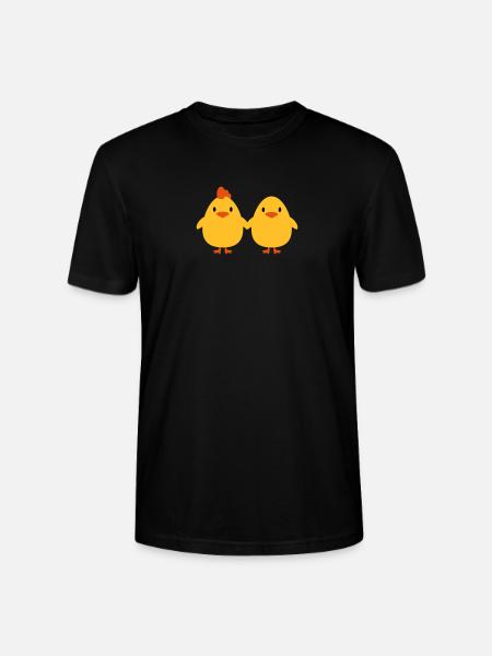 Chicks lovers cock and hen - Stanley/Stella CRAFTER Unisex Organic T-Shirt - black