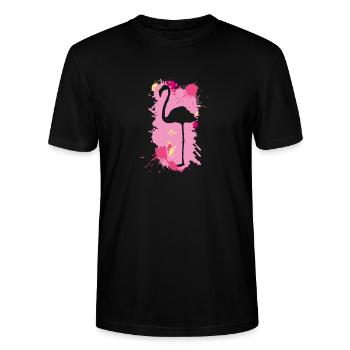 Flamingo - Stanley/Stella Unisex Bio-T-Shirt CRAFTER - Schwarz - Vorne - Alina (178cm) & Michal (187cm)