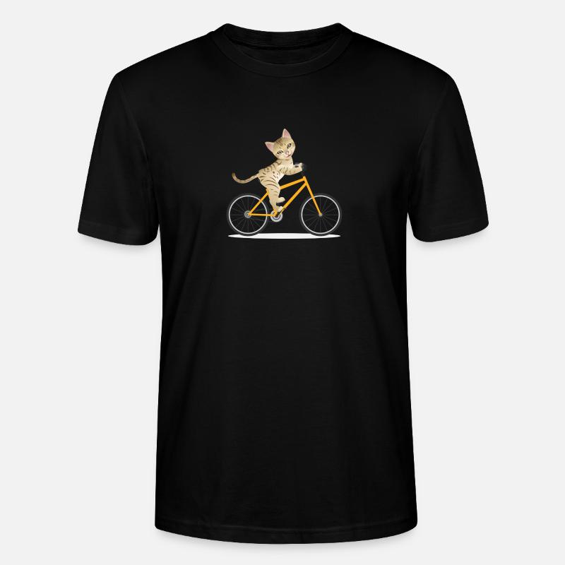 Fahrrad Katze - Stanley/Stella Unisex Bio-T-Shirt CRAFTER - Schwarz