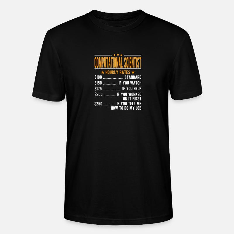 Informaticien Salaire horaire - T-shirt bio CRAFTER Stanley Stella Unisexe - noir