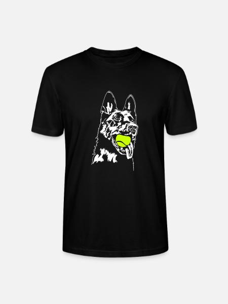 German Shepherd Balljunkie Dogs Wilsigns - Stanley/Stella CRAFTER Unisex Organic T-Shirt - black
