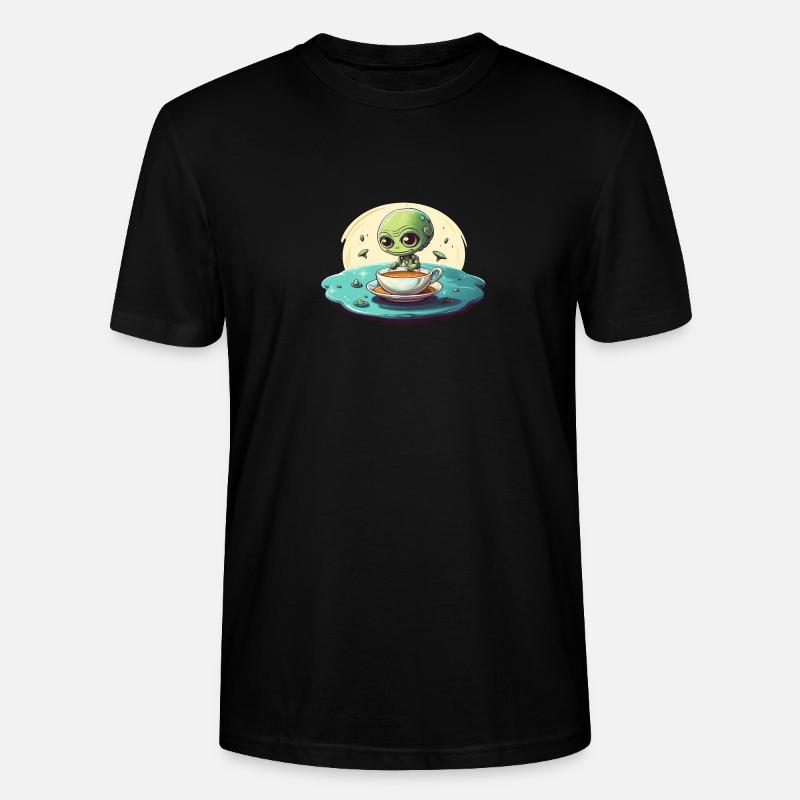 grünes alien kaffee kaffeetrinker - Stanley/Stella Unisex Bio-T-Shirt CRAFTER - Schwarz
