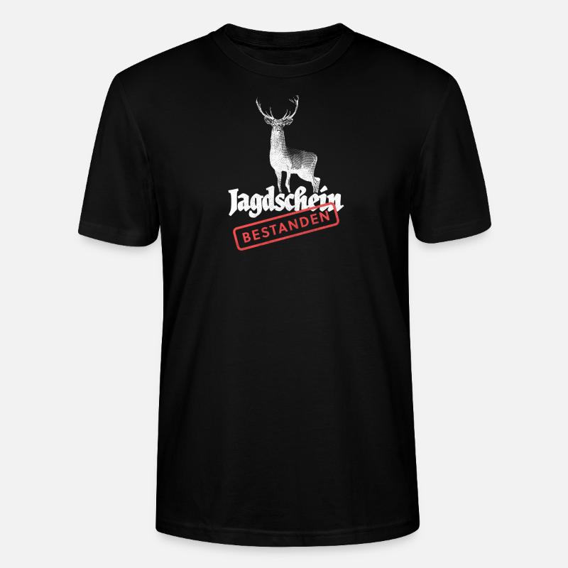 Jagdschein bestanden! - Stanley/Stella Unisex Bio-T-Shirt CRAFTER - Schwarz