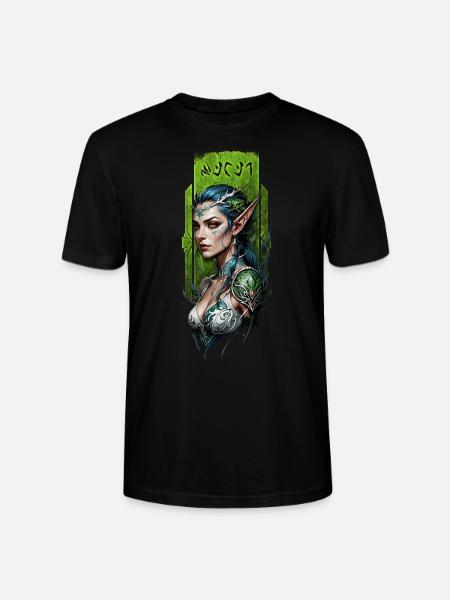 Enchanted Forest elf Guardian - Stanley/Stella CRAFTER Unisex Organic T-Shirt - black