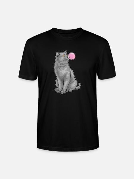 British Shorthair Chewing Gum - Stanley/Stella CRAFTER Unisex Organic T-Shirt - black