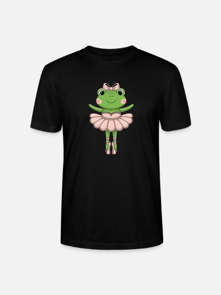 Ballet Frog in Pink Tutu - Stanley/Stella CRAFTER Unisex Organic T-Shirt - black