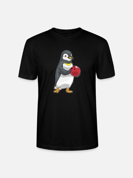 Penguin Bowling Bowling Ball - Stanley/Stella CRAFTER Unisex Organic T-Shirt - black