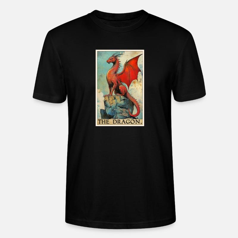 Drachen Drache - Stanley/Stella Unisex Bio-T-Shirt CRAFTER - Schwarz